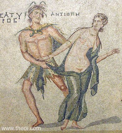 Zeus as Satyr and Antiope | Greco-Roman mosaic from Zeugma | Gaziantep Museum, Turkey