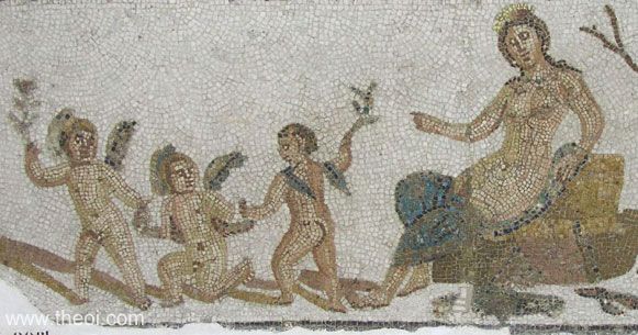 Aphrodite and the Erotes | Greco-Roman mosaic from Antioch | Hatay Archaeology Museum, Antakya