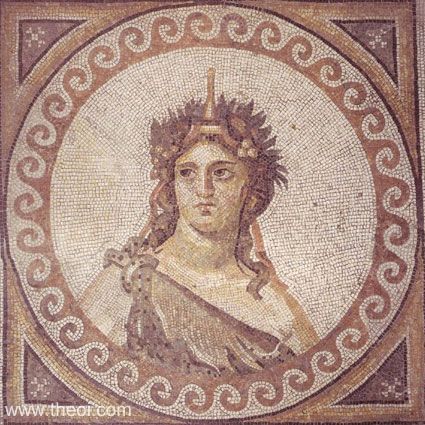 Dionysus-Bacchus | Greco-Roman mosaic from Daphne C4th A.D. | Rhode Island School of Design Museum, New York