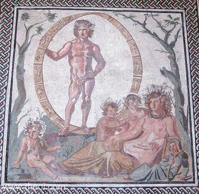 Aeon, Gaea and the Carpi | Greco-Roman mosaic C3rd A.D. | Glyptothek Museum, Munich