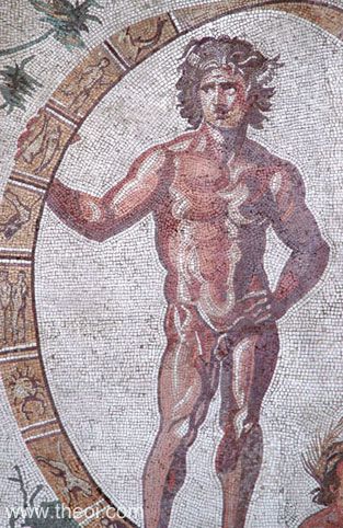 Aeon and the Zodiac-Wheel | Greco-Roman mosaic C3rd A.D. | Glyptothek Museum, Munich