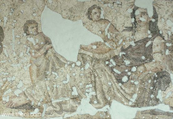 Gaea and the Carpi | Greco-Roman mosaic from Antioch C4th A.D. | Hatay Archaeology Museum, Antakya