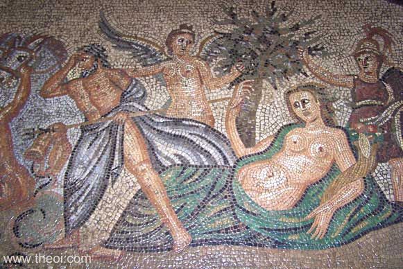 Gaea, Poseidon and giant Polybotes | Greco-Roman mosaic from Rhodes | Palace of the Grand Master of the Knights of Rhodes