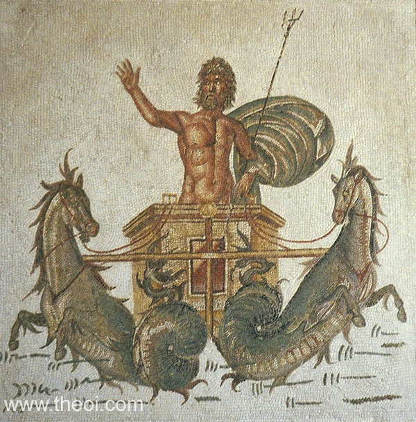 Chariot of Poseidon | Greco-Roman mosaic | Bardo National Museum, Tunis