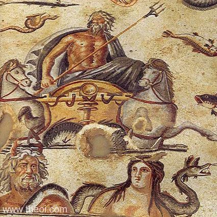 Chariot of Poseidon-Neptune | Greco-Roman mosaic