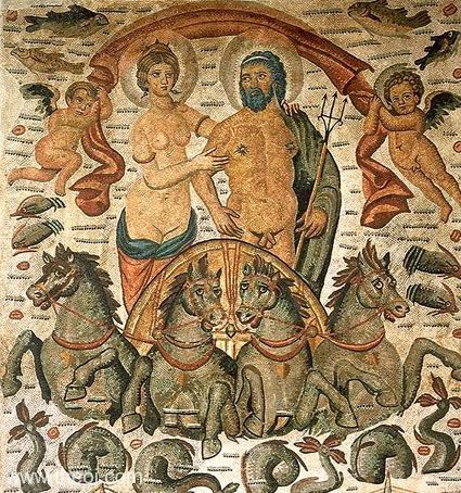 Poseidon-Neptune & Amphitrite | Greco-Roman mosaic