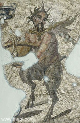 Pan | Greco-Roman mosaic from Daphne C2nd-3rd A.D. | Hatay Archaeology Museum, Antakya