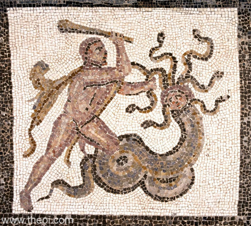 Heracles & Hydra | Greco-Roman mosaic