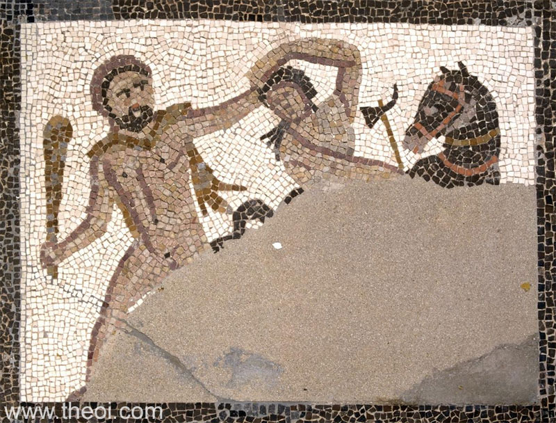 Heracles & Amazon Hippolyte | Greco-Roman mosaic