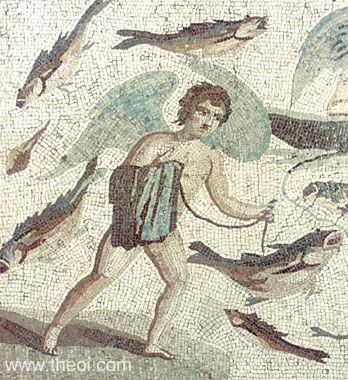 Eros-Cupid fishing | Greco-Roman mosaic from Antioch | Hatay Archaeology Museum, Antakya
