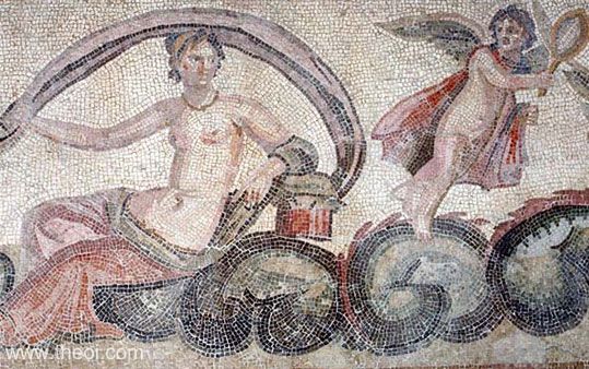 Nereid Nymph & Eros | Greco-Roman mosaic