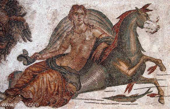 Sea-Nymph riding Hippocamp | Greco-Roman mosaic from Carthage C3rd A.D. | Bardo Museum, Tunis