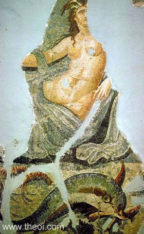 Tethys | Greco-Roman mosaic from Antioch C2nd A.D. | Hatay Archaeology Museum, Antakya
