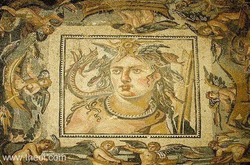 Tethys and the Erotes | Greco-Roman mosaic A.D. | Shahba Museum