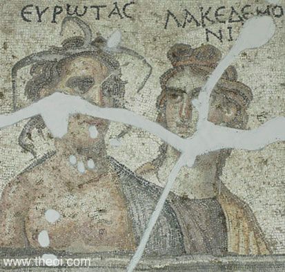 River-god Eurotas and Lacedaemonia | Greco-Roman mosaic from Antioch C4th A.D. | Hatay Archeology Museum, Antakya