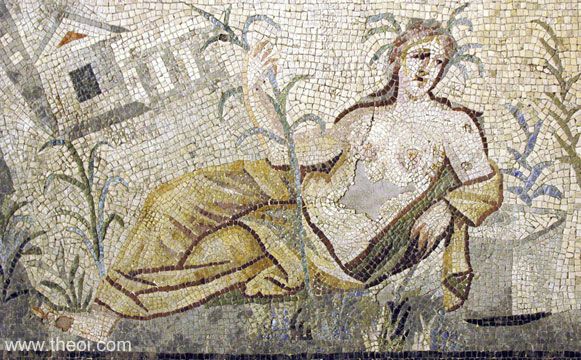 Naiad-Oceanid river-wife | Greco-Roman mosaic from Zeugma C1st-2nd A.D. | Gaziantep Museum of Archaeology