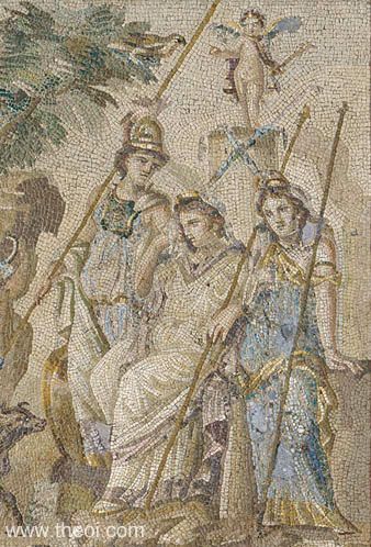 Athena, Aphrodite and Hera | Greco-Roman mosaic from Antioch C2nd A.D. | Musée du Louvre, Paris
