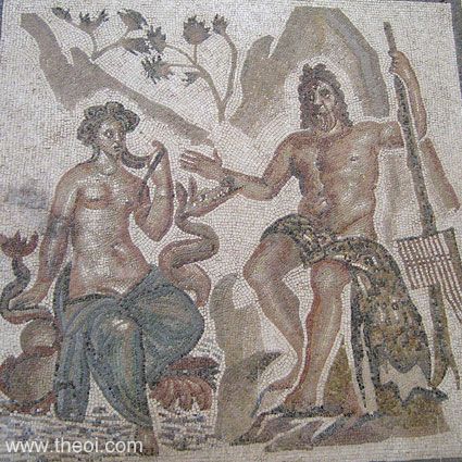 Polyphemus wooing Galatea | Greco-Roman mosaic | Alcazar de Los Reyes Cristianos, Cordoba