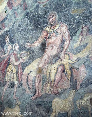 Odysseus and the Cyclops Polyphemus | Greco-Roman mosaic C4th A.D. | Villa Romana del Casale, Piazza Amerina