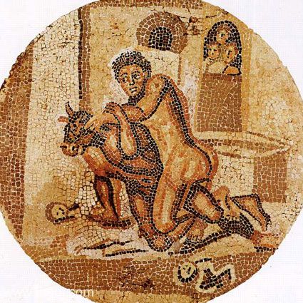 Theseus & Minotaur | Greco-Roman mosaic