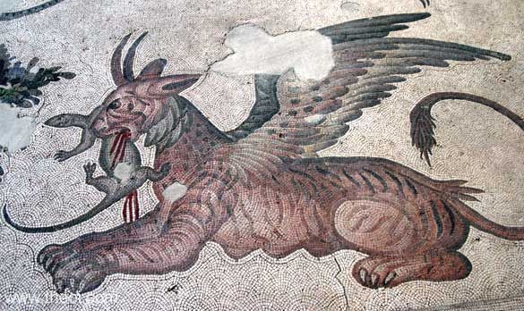 Winged Tiger - Ancient Greco-Roman Mosaic