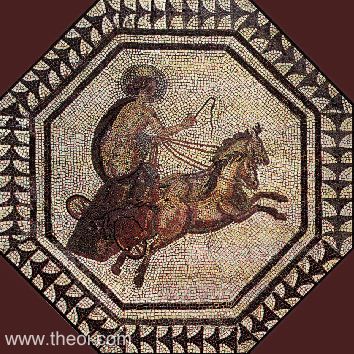 Luna-Selene as Monday | Greco-Roman mosaic from Orbe C3rd A.D. | Roman villa of Orbe-Boscéaz