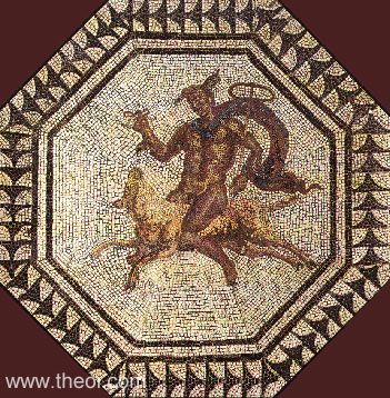 Hermes-Mercury as Wednesday | Greco-Roman mosaic from Orbe C3rd A.D. | Roman Villa of Orbe-Boscéaz