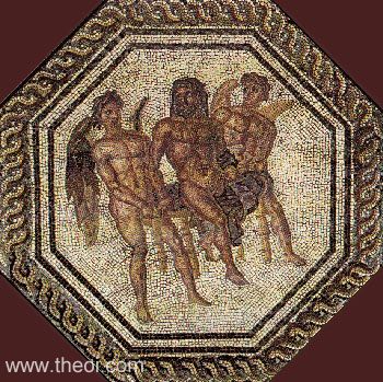 Saturn-Cronus as Saturday | Greco-Roman mosaic from Orbe C3rd A.D. | Roman villa of Orbe-Boscéaz