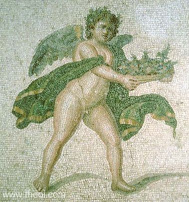 Zephyrus the west-wind as spring | Greco-Roman mosaic from Antioch C2nd A.D. | Virginia Museum of Fine Arts