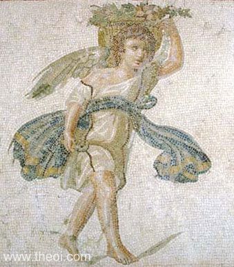 Eurus the east-wind as autumn | Greco-Roman mosaic from Antioch C2nd A.D. | Virginia Museum of Fine Arts