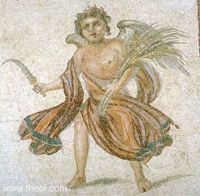 Notus the south-wind as summer | Greco-Roman mosaic from Antioch C2nd A.D. | Virginia Museum of Fine Arts