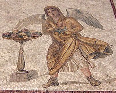 Boreas the north-wind as winter | Greco-Roman mosaic from Antioch C2nd A.D. | Virginia Museum of Fine Arts