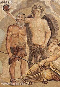 Maron and Dionysus | Greco-Roman mosaic C3rd A.D. | Miho Museum, Kyoto