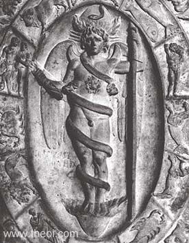 Primordial Phanes-Eros | Greco-Roman bas relief C2nd A.D. | Modena Museum, Italy