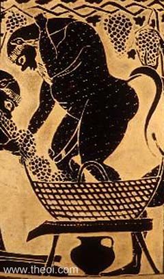 Grape-treading Silen | Athenian black-figure vase C6th B.C. | Martin von Wagner Museum, University of Würzburg