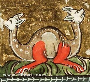 Amphisbaena | Der Naturen Bloeme manuscript (1350) | National Library of the Netherlands