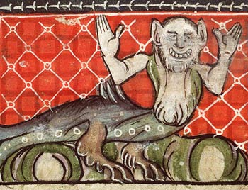 Monstrous Triton | Der Naturen Bloeme manuscript (1350) | National Library of the Netherlands