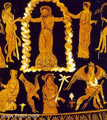 Heracles, Prometheus and the Eagle | Apulian red-figure vase C4th B.C. | Antikensammlung Berlin